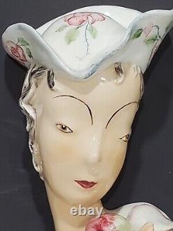 Super Rare Goldscheider Art Deco Wall Mask Lady in Hat with Apple Staffordsh