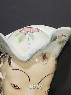 Super Rare Goldscheider Art Deco Wall Mask Lady in Hat with Apple Staffordsh
