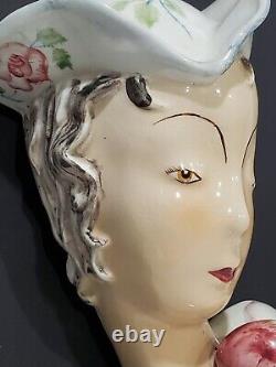 Super Rare Goldscheider Art Deco Wall Mask Lady in Hat with Apple Staffordsh