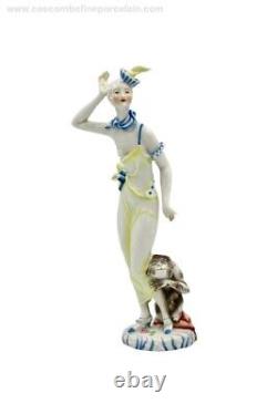 Superb Art Deco Augarten Porcelain Figurine Vanity Lady Monkey Vally Wieselthier