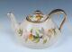 T&v Limoges Florida Teapot Antique French Porcelain Orange Gold Tea Pot Deco