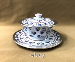 TETARD FRERES sauce pan ART DECO porcelain Limoges solid silver MINERVA cup