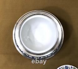 TETARD FRERES sauce pan ART DECO porcelain Limoges solid silver MINERVA cup