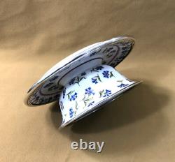 TETARD FRERES sauce pan ART DECO porcelain Limoges solid silver MINERVA cup