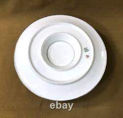 TETARD FRERES sauce pan ART DECO porcelain Limoges solid silver MINERVA cup