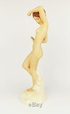 TOP Rare Antique 1920 ROYAL DUX Art Deco Dancer Figurine Women Naked Act