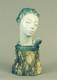 Tall, Important Art Deco Danish Bust In Porcelain Lady Bust/statue On Plinth