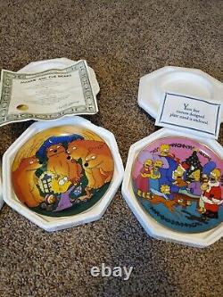 The Simpsons Franklin Mint 24kt Gold 6 Set Collector Plates Coa Rare Bart Lisa