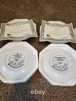 The Simpsons Franklin Mint 24kt Gold 6 Set Collector Plates Coa Rare Bart Lisa