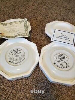 The Simpsons Franklin Mint 24kt Gold 6 Set Collector Plates Coa Rare Bart Lisa