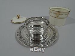 Tiffany / Lenox Honey Pot 19569K American Sterling Silver & Porcelain