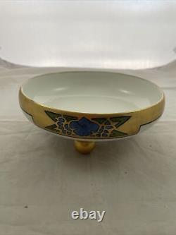 Tressemann & Vogt T&V Limoges Porcelain Footed Bowl Signed Art Deco 7 Signed