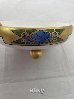 Tressemann & Vogt T&V Limoges Porcelain Footed Bowl Signed Art Deco 7 Signed