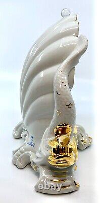 ULTRA RARE Vittorio Sabadin Capidomonte Gilt Porcelain Clock Nautical Serpents