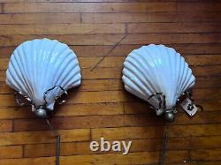 Under writers Laboratories wall scone Seashell Plug In! New! MCM! Stunning