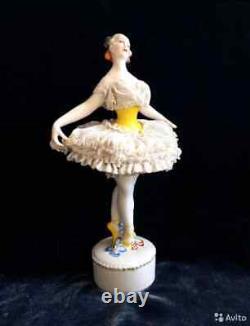 Unique, Ballerina Art Deco Antique Lace porcelain figurine until 1936. Volkstedt