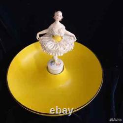 Unique, Ballerina Art Deco Antique Lace porcelain figurine until 1936. Volkstedt
