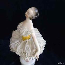 Unique, Ballerina Art Deco Antique Lace porcelain figurine until 1936. Volkstedt