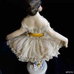 Unique, Ballerina Art Deco Antique Lace porcelain figurine until 1936. Volkstedt