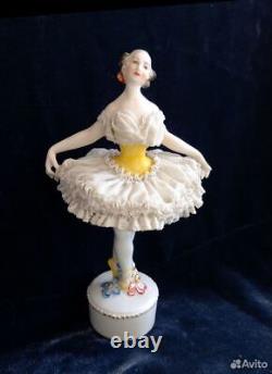 Unique, Ballerina Art Deco Antique Lace porcelain figurine until 1936. Volkstedt