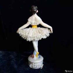 Unique, Ballerina Art Deco Antique Lace porcelain figurine until 1936. Volkstedt