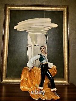 VINTAGE Art Deco Italy Figural Porcelain Sculpture Woman with Cape Lenci Type