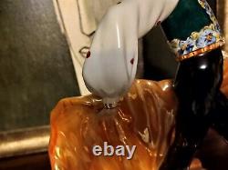 VINTAGE Art Deco Italy Figural Porcelain Sculpture Woman with Cape Lenci Type