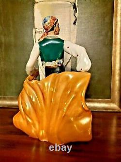 VINTAGE Art Deco Italy Figural Porcelain Sculpture Woman with Cape Lenci Type