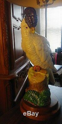 VINTAGE DecoTable Lamp Parrot Cockatoo FULL SIZE COCKATOO. RARE BEAUTIFUL FIND