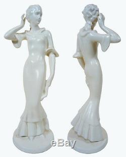 VINTAGE German ART DECO FEMALE FIGURINE 1930s Porcelain Pottery PRICE REDUCED