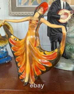 VNTG RARE ART DECO WADE FIGURINE PAVLOVA DANCER J VAN HALLEN 1930 # & signed
