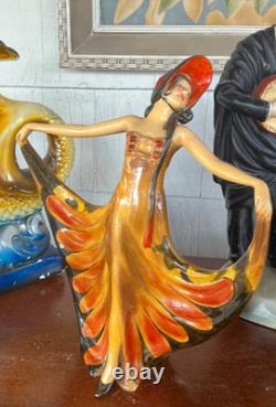 VNTG RARE ART DECO WADE FIGURINE PAVLOVA DANCER J VAN HALLEN 1930 # & signed