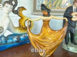 VNTG RARE ART DECO WADE FIGURINE PAVLOVA DANCER J VAN HALLEN 1930 # & signed