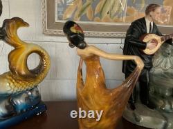 VNTG RARE ART DECO WADE FIGURINE PAVLOVA DANCER J VAN HALLEN 1930 # & signed