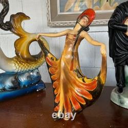 VNTG RARE ART DECO WADE FIGURINE PAVLOVA DANCER J VAN HALLEN 1930 # & signed