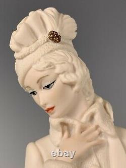 VTG'87 Giuseppe Armani Capodimonte Florence Figurine Lady With Muff 0408F