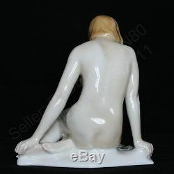 VTG Karl Ens Germany Nude Naked Lady Water Lily Art Deco Porcelain Figurine