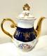 Vtg Mz Czech Republic Bohemian Art Deco Porcelain Gold Hand Painted Tall Teapot