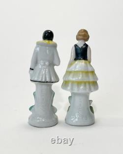 VTG Pierrot Pierrette Lady Man Clown Figurine Porcelain German Old Art Deco Lot