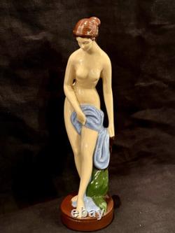 VTG RARE ART DECO Exotic NUDE Naked LADY PORCELAIN FIGURINE Statue