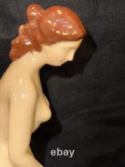 VTG RARE ART DECO Exotic NUDE Naked LADY PORCELAIN FIGURINE Statue