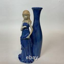 VTG Rose Porcelain Lady Figurine Bud Vase Art Deco Style Elegant Sculpture 8