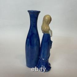 VTG Rose Porcelain Lady Figurine Bud Vase Art Deco Style Elegant Sculpture 8