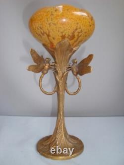 Vase Figurine Dragonfly Wildlife Art Deco Style Art Nouveau Style Porcelain Bron