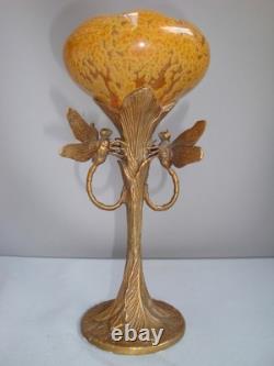 Vase Figurine Dragonfly Wildlife Art Deco Style Art Nouveau Style Porcelain Bron