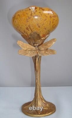 Vase Figurine Dragonfly Wildlife Art Deco Style Art Nouveau Style Porcelain Bron