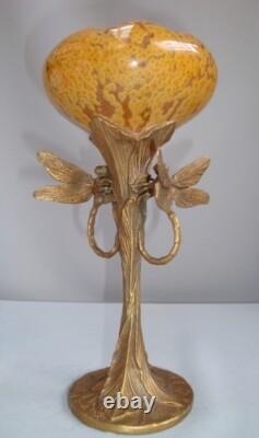 Vase Figurine Dragonfly Wildlife Art Deco Style Art Nouveau Style Porcelain Bron
