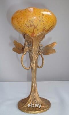 Vase Figurine Dragonfly Wildlife Art Deco Style Art Nouveau Style Porcelain Bron
