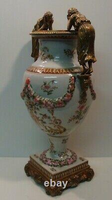Vase Figurine Flower Art Deco Style Art Nouveau Style Porcelain Bronze Ceramic