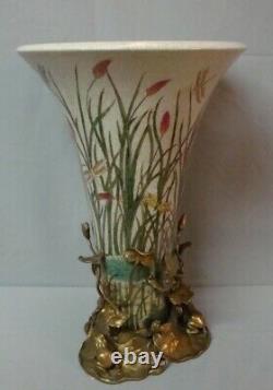 Vase Frog Art Deco Style Art Nouveau Style Porcelain Bronze Figurine